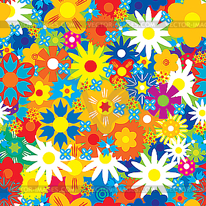 Seamless flowers background - vector clip art