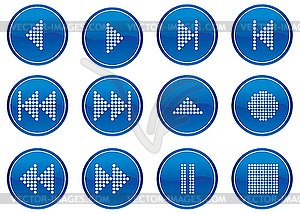 Multimedia navigation buttons set. - vector image