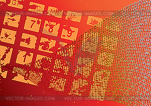 Abstract orange background. Dial. Grunge. - vector image