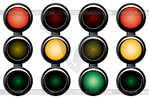 3-sections traffic-light. - vector image