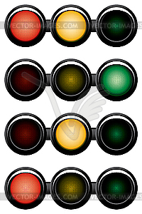 3-sections traffic-light - vector clipart