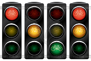 Traffic light for bikes. - vector EPS clipart