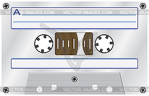 White audio cassete.  - vector image