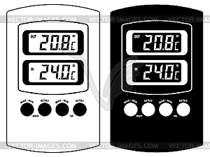 Electronic thermometer. - vector clipart