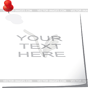 Paper for reminder and paper clip - vector image