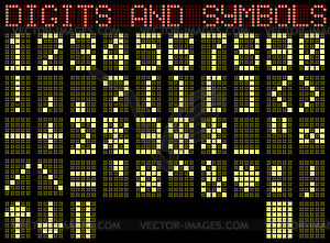 Symbols and digits. Matrix - vector clipart