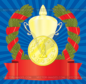 Award. 1-st position - vector clipart