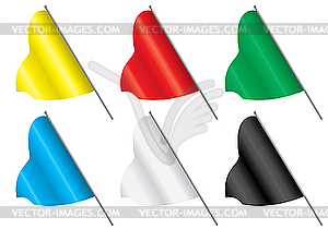 Set of multi-coloured flags - vector clipart