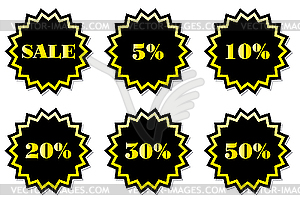 Set of labels for the discount - vector image