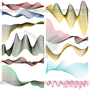 Разноцветные полосы-волны - векторное изображение