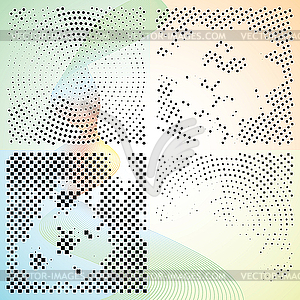 Абстрактные градиентные фоны с точками - изображение векторного клипарта