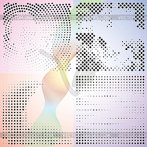 Abstract gradient backgrounds with dots - vector clip art