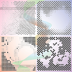 Абстрактные градиентные фоны с точками - векторное изображение клипарта