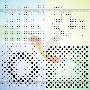 Abstract gradient backgrounds with dots - color vector clipart