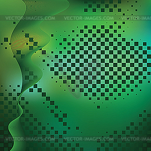 Зеленый абстрактный фон с плитками - клипарт