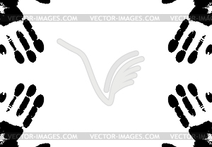 Handprints frame - vector EPS clipart