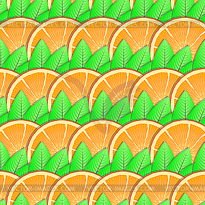 Background with citrus-fruit of orange slices - vector clipart