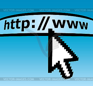 Abstract line for input web-adress and cursor - vector image