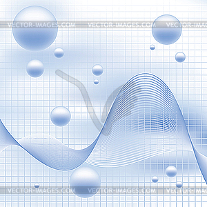 Абстрактный элегантный фон с шарами на сетке - изображение в формате EPS