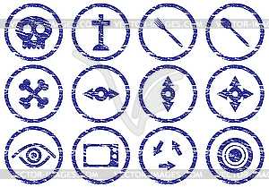 Gadget icons grunge set - vector clip art