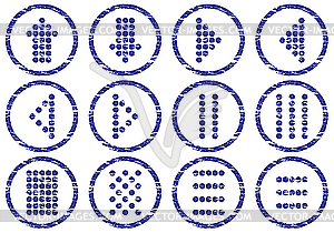 Matrix symbols icon set - vector clip art