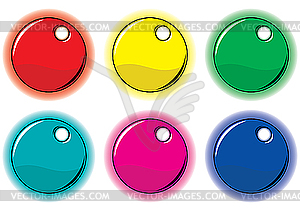 Набор цветных круглых ярлыков - клипарт в векторном виде