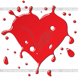 Heart as red drops form - vector clip art