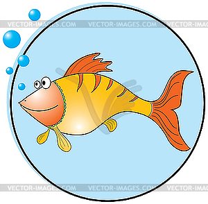 Golden fish cartoon - vector clipart