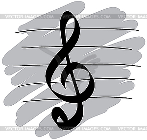 Stylized music symbol - vector clipart