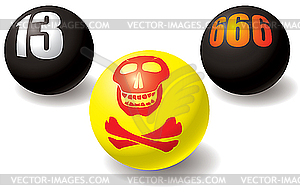 Evil set of balls - vector clip art