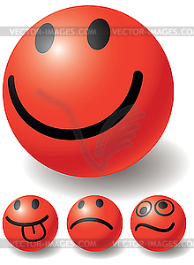 Set of four smileys-balls - vector image