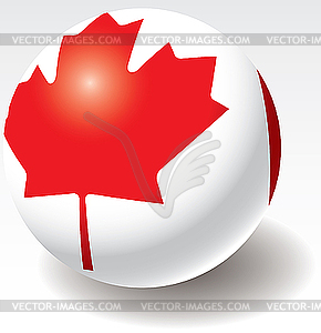 Canada flag on ball - vector clipart / vector image