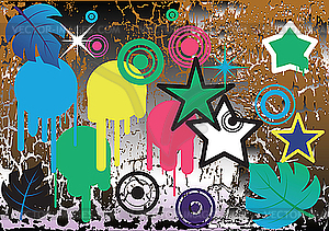 Design elements on grunge background - vector clipart