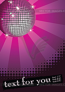 Disco ball purple - vector image