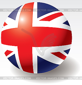 United Kingdom flag on ball - vector clipart