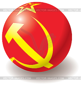 Флаг СССР на шаре - клипарт в векторном формате