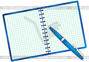 Notepad for sample text and pen - vector clipart