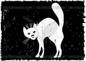 Very malicious cat - vector clipart