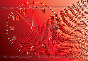 Red clock - vector image