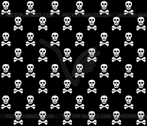 Black-And-White skulls background - vector clipart