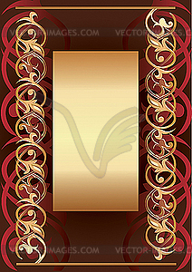 Background with golden frame for your text - vector clipart