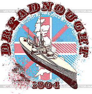 Dreadnought 1904 - vector clipart