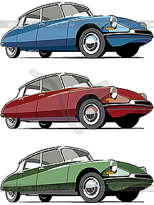 Old French cars - vector image