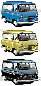 Old van set - vector image