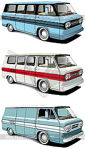 Ретро микроавтобусы - векторная иллюстрация