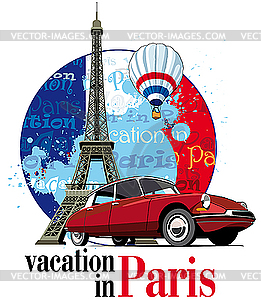 Vacation in Paris - vector clipart