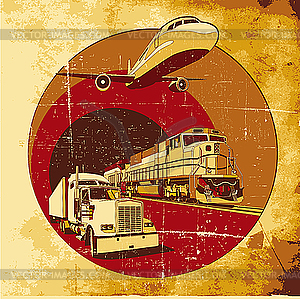Cargo transportation grunge - vector clip art
