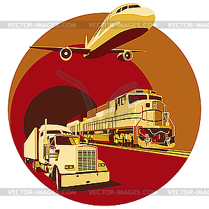 Перевозка грузов - изображение в векторе