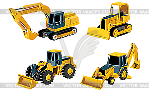 Road building machinery - vector image