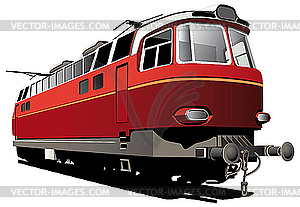 Retro electric train - vector clipart